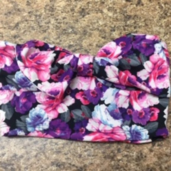 Bow floral crop top bandeau - Picture 1 of 3
